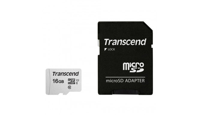Transcend microSDHC 300S-A  16GB Class 10 UHS-I U1 with adapter