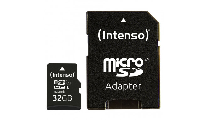 Intenso microSDHC 32GB C10 UHS-I professional adapteriga