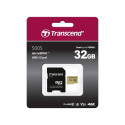 Transcend microSDHC 500S 32GB Class 10 UHS-I U3 V30 Adapteriga