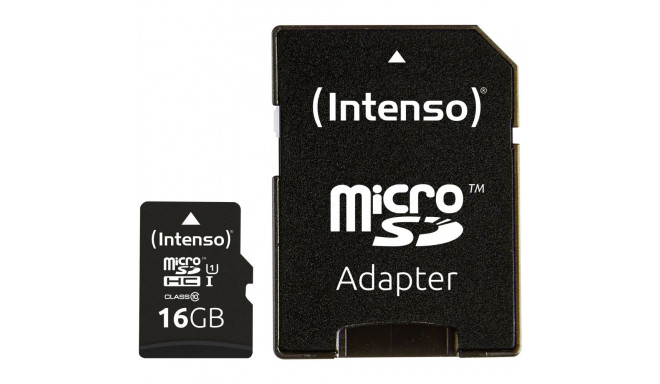 Intenso microSDHC kaart 16GB C10 UHS-I Premium adapteriga
