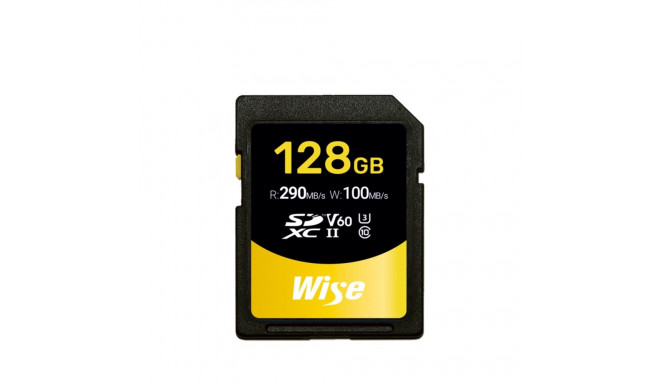 Wise SDXC UHS-II V60 128GB R:290MBs / W:100MBs WI-SD-S128