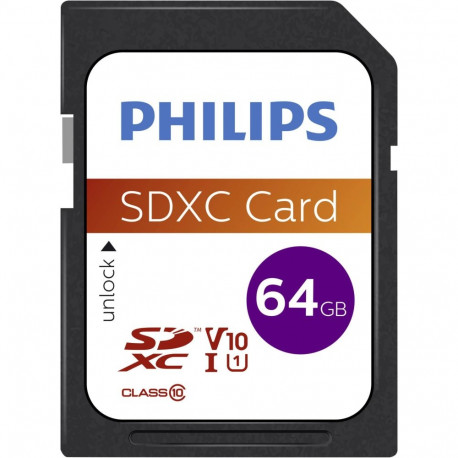 Philips SDXC kaart 64GB Class 10 UHS-I U1