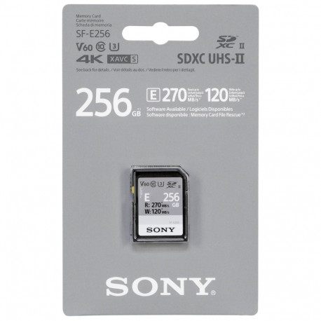 Sony SDXC E series         256GB UHS-II Class 10 U3 V60