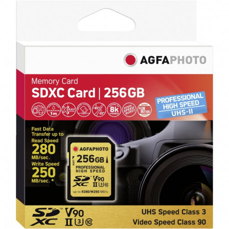 AgfaPhoto SDXC UHS II 256GB professionaalne suure kiirusega U3 V90