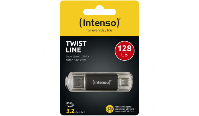 Intenso Twist 128GB USB-mälupulk 3.2 USB-C ja USB-A