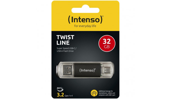 Intenso Twist Line 32GB Mälupulk USB 3.2 USB-C ja USB-A