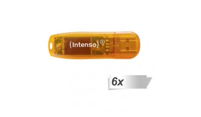 6x1 Intenso Rainbow Line 64GB USB-mälupulk 2.0