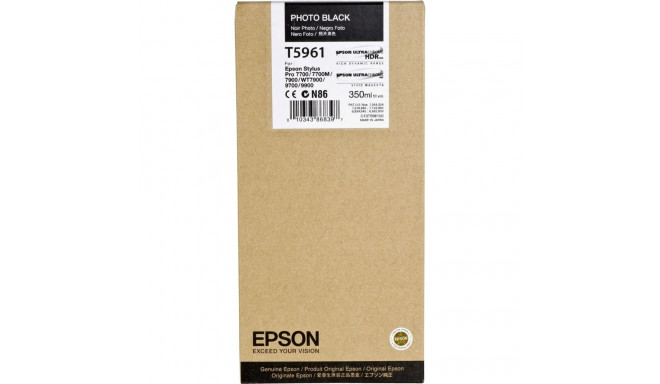 Epson tindikassett foto must T 596 350 ml T 5961