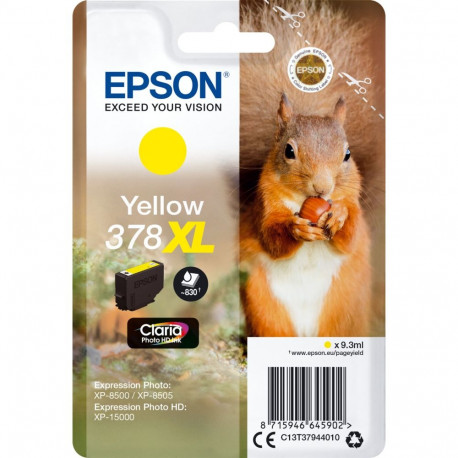 Epson tindikassett kollane Claria Photo HD 378 XL T 3794