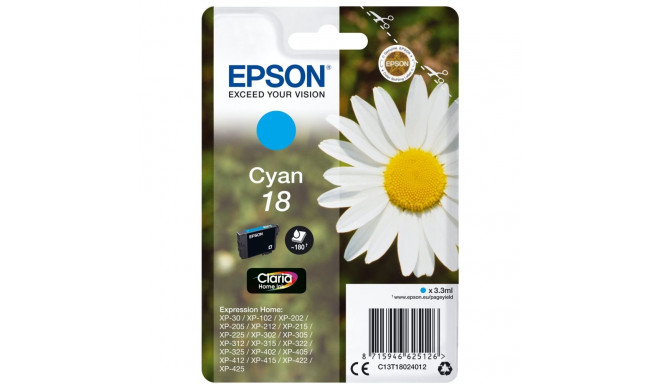 Epson ink cartridge cyan Claria Home T 180         T 1802