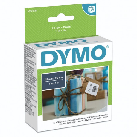 Dymo ruudukujulised universaalsed sildid 25 x 25 mm, 750 tk