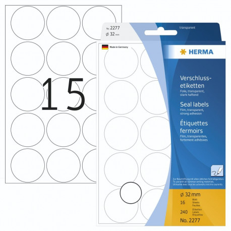 Herma Seal läbipaistvad sildid 32 16 lehte 111x170 240 tk 2277