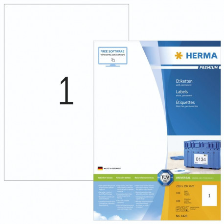 Herma Premium sildid 210x297 100 lehte DIN A4 100 tk 4428