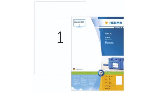 Herma Premium Labels 210x297 100 Sheets DIN A4 100 pcs. 4428