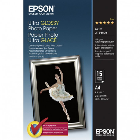 Epson Ultra Glossy Photo Paper A4, 15 Sheet, 300g    S041927