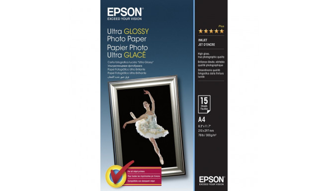 Epson Ultra Glossy Photo Paper A4, 15 Sheet, 300g    S041927