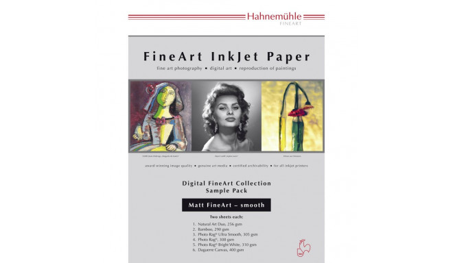 Hahnemühle Digital FineArt A 4 testpakett matt, sile paberid