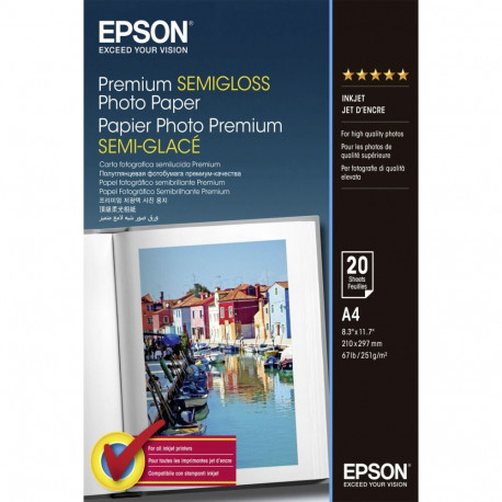 Epson Premium poolläikiv fotopaber A4, 251 g, 20 lehte S 041332
