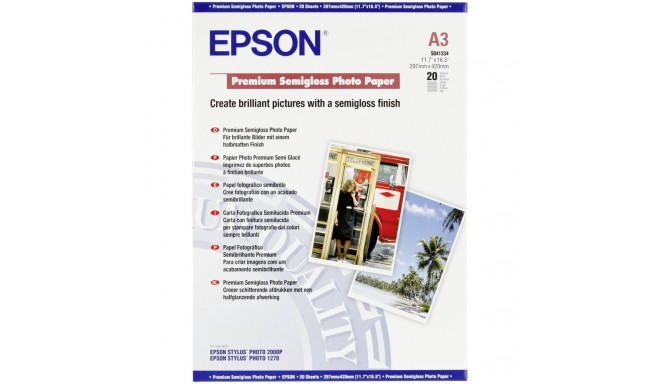 Epson Premium poolläikiv fotopaber A3, 20 lehte, 251g S041334