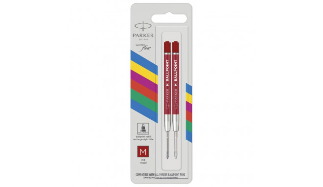 1x2 Parker Quinkflow Basic pastapliiatsi täitepadrun M punane