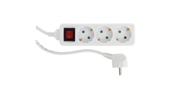 REV Socket line 3-fold 1,4 m white w. switch