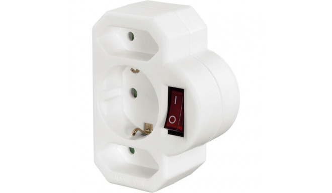 Hama Multi Socket 3-fold adapter with switch white