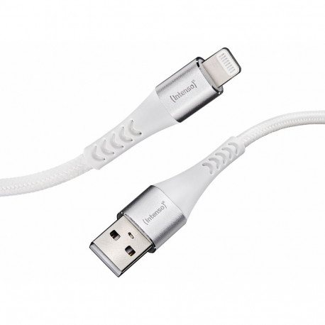 Intenso USB kaabel A315L nailon 1,5m valge USB-A / Lightning 12W