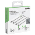 1x2 Belkin braided PVC Cable 1m USB-C/USB-C wh.  CAB004bt1MWH2PK