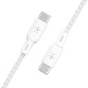 Belkin punutud USB-C/USB-C Kaabel 100W 3m valge CAB014bt3MWH