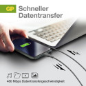 GP CL1P Laadimis- ja Sünkroonimiskaabel 1m USB-C / Lightning 20W PD must