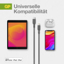 GP CL1P Laadimis- ja Sünkroonimiskaabel 1m USB-C / Lightning 20W PD must