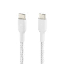 Belkin USB-C/USB-C Kaabel 1m kaetud, valge CAB004bt1MWH