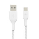 Belkin USB-C/USB-A kaabel 3m punutud, valge CAB002bt3MWH