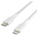 Belkin Lightning/USB-C Kaabel 2m, punutud, MFi sertifikaadiga, valge