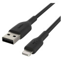 Belkin Lightning Kaabel 1m, PVC, must, MFi-sertifikaadiga