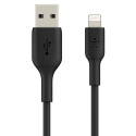 Belkin Lightning Kaabel 1m, PVC, must, MFi-sertifikaadiga