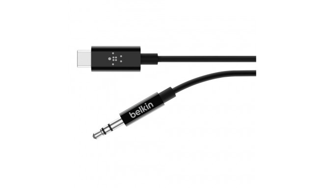 Belkin RockStar 3,5 mm audio-/USB-C kaabel 0,9 m must F7U079bt03-BLK