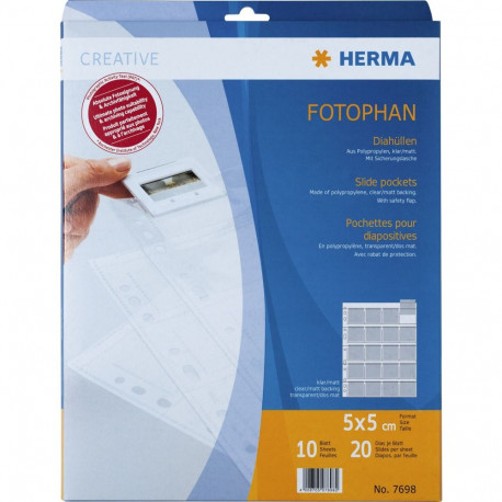 Herma Slide Pockets 5x5 10 sheets clear/matt 7698