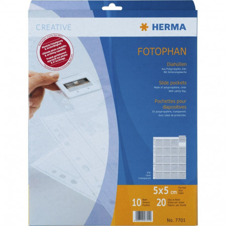 Herma Slide pockets 5x5 10 sheets clear 7701