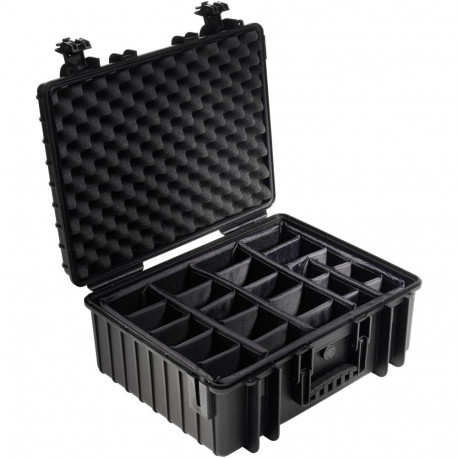 B&W Outdoor Case Type 6000 must polsterdatud vaheseinte sisetükk