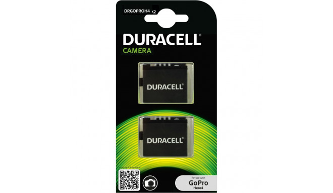 1x2 Duracell Li-Ion Aku 1160mAh GoPro Hero 4 jaoks