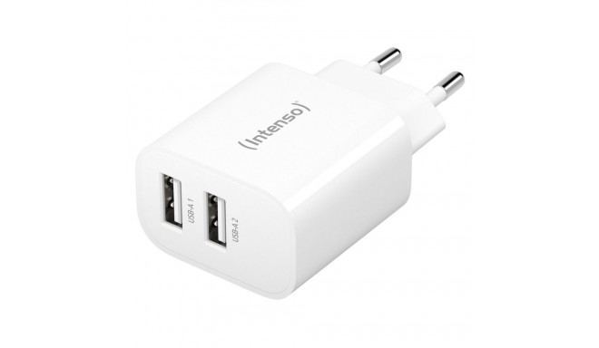 Intenso Power Adapter W24AA 2x USB-A 24W valge