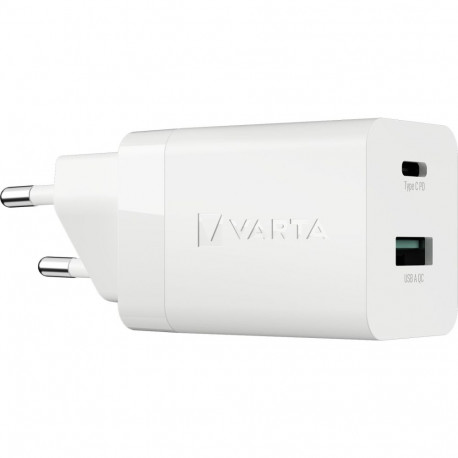 Varta Speed Charger 38W GaN PD USB-C 20W + USB-A 18W, valge