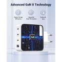 UGREEN USB-A+3xUSB-C 100W GaN-tehnoloogiaga Kiirlaadija EU Valge
