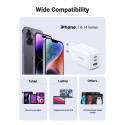 UGREEN Nexode USB-A+2*USB-C 65W GaN Tehnoloogia Kiirlaadija Valge