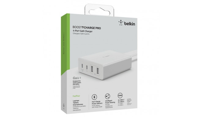 Belkin BOOST Charge 108W 4-porti laadija 2xUSB-C 2xUSB-A WCH010vfWH