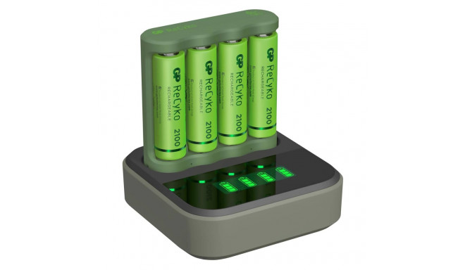 GP ReCyko B4D45 4-fold LCD 4Port Docking St. + 4x AA NiMh 2100mAh