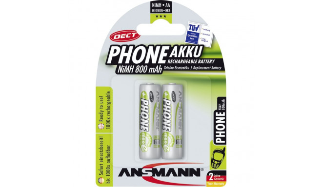 Ansmann maxE NiMH laetav aku Mignon AA 800 mAh DECT telefon