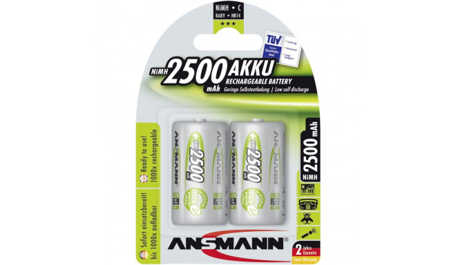 1x2 Ansmann maxE NiMH laetav patarei Baby C 2500 mAh 5030912