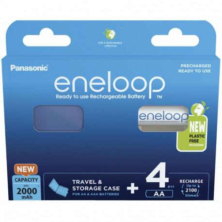 1x4 Panasonic Eneloop Mignon AA 2000mAh + akukarp BK-3MCDEC4BE